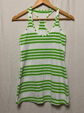 Lululemon racerback tanktop green and white stripped